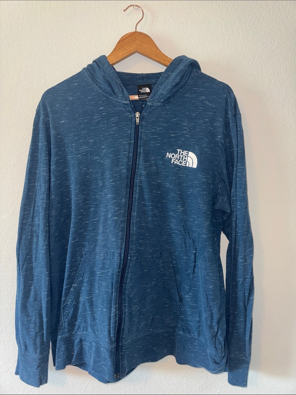 The North Face Large Men's Navy Heather Full-Zip Hoodie